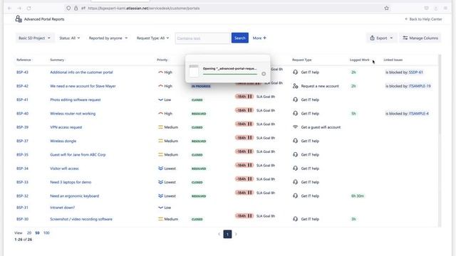 Advanced Portal Reports for Jira Service Management