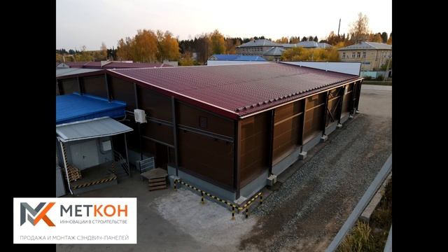 Строительство экорынка: фундаменты, металлоконструкция, сэндвич-панели. Монтаж здания из панелей