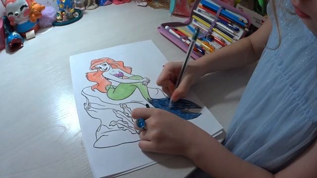 Русалочка Ариэль раскраска.