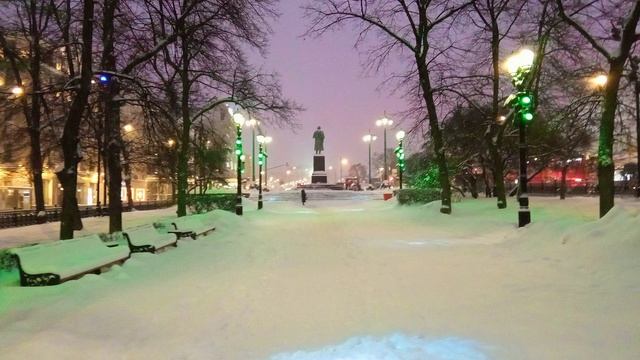 Москва Гоголевский бул Снег 12 2023