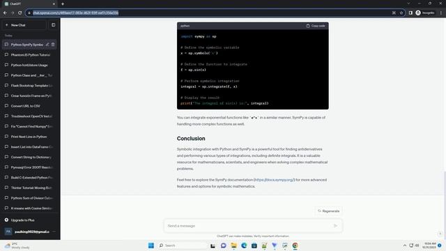 Symbolic integration with Python
