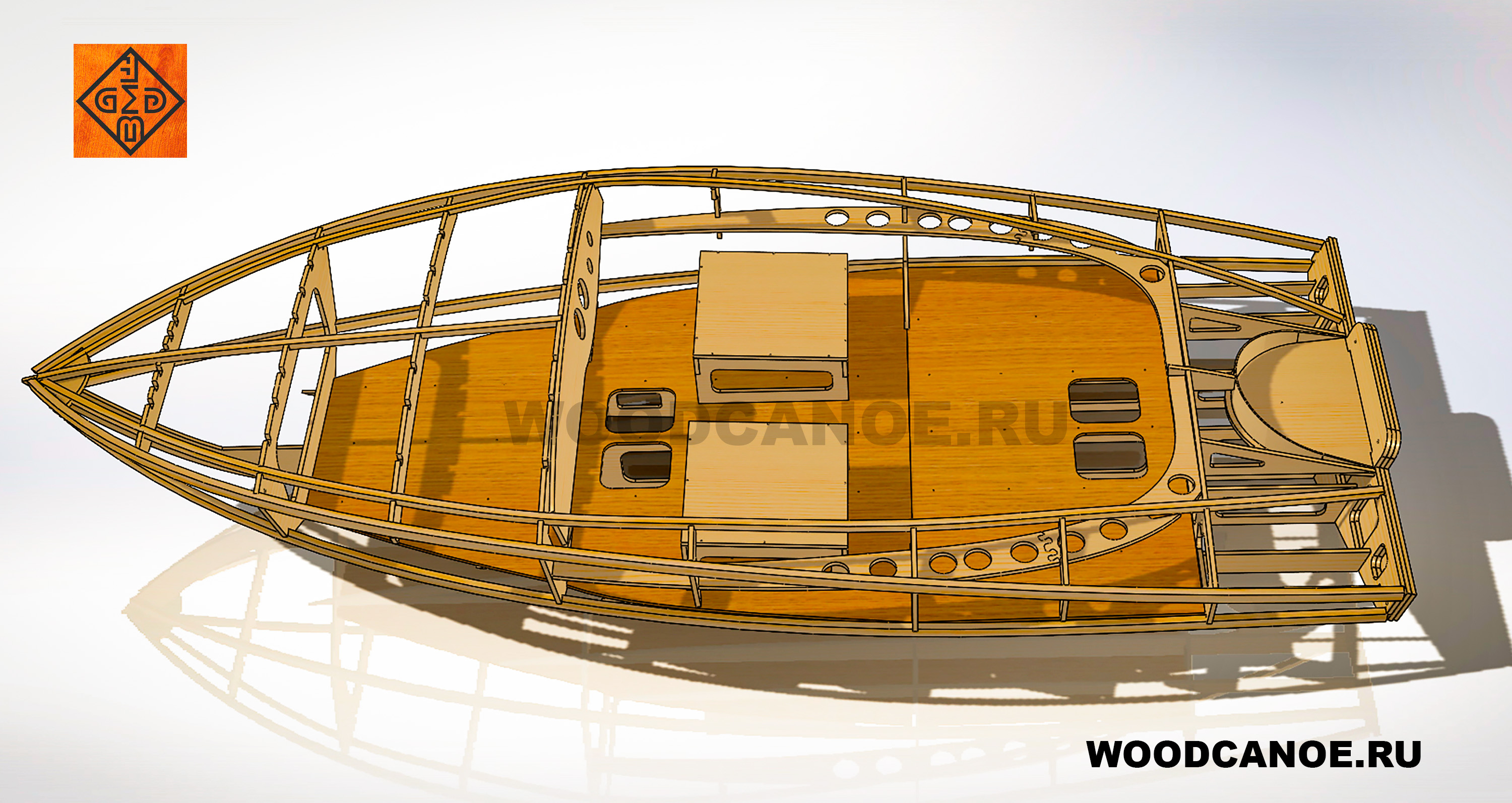 Разработка проекта деревянного катера длиной 3500 мм (КБ "ВУД-КАНОЭ") wooden boat project