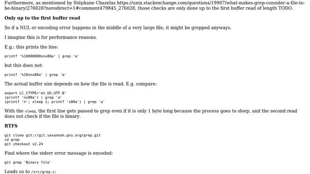 Unix & Linux: What makes grep consider a file to be binary? (9 Solutions!!)