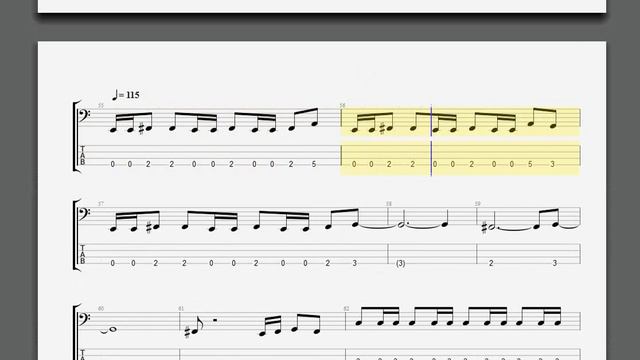 Accept   Bound To Fail bass guitar tablature