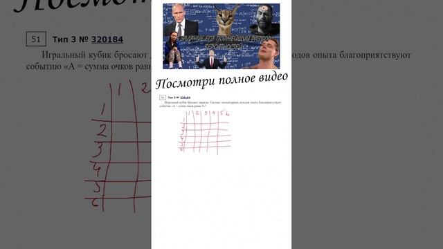 3 ЗАДАНИЕ ЕГЭ|ВЕРОЯТНОСТИ|320184 #егэ #матан #1втренде #профильегэ #геометрия #детям #shortsvideos