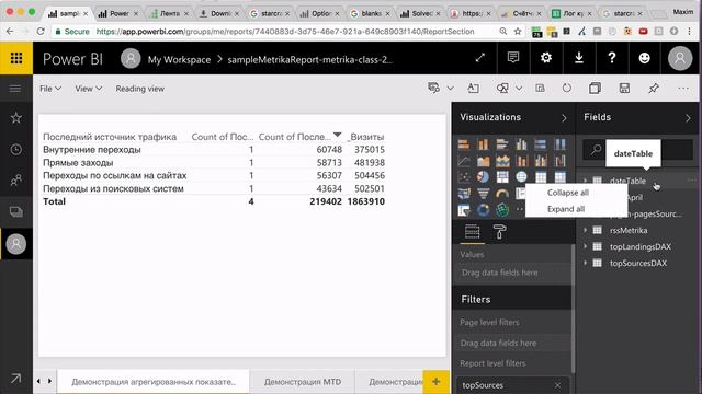 15.1  Обзор Power BI Service, Datasets, Reports, Dashboard — Курс «Power Bi для интернет-маркетинга