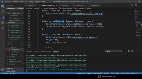 Cap 06 | #10 Curso SASS: projeto animação - usar @mixins na prática