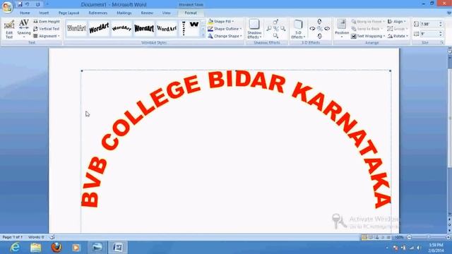 how to write curved text in word and in photoshop