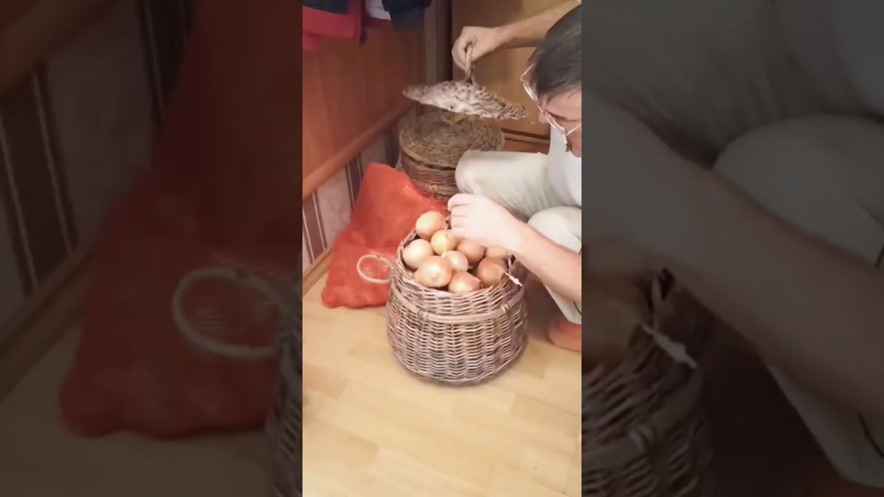 Плетеные корзины для хранения.