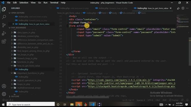 Fetch form Data in PHP