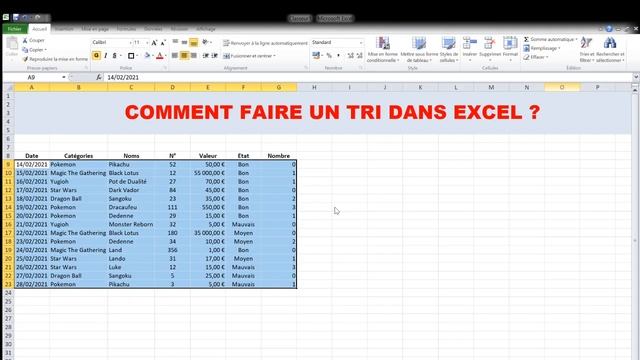 Comment faire un tri dans excel ? A quoi sert un tri dans excel et quelles sont les options de tri
