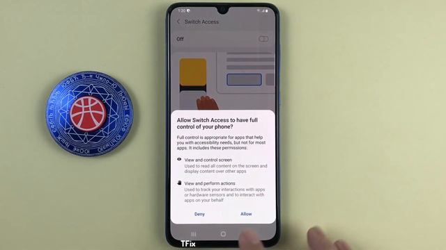 Switch Access on Samsung A70 Android 11