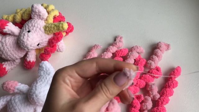 Кудряшки для единорога. Локоны крючком. Мастер-класс. Часть 3