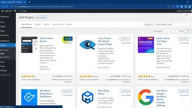 Add Search Box To WordPress Admin Menu