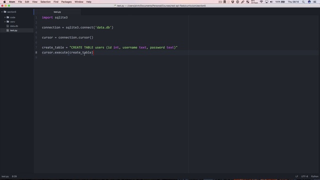 REST APIs with Flask and Python - 065-running-a-sqlite-database-and-interacting-with-it-from-python