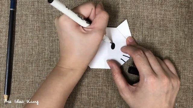 How to DIY Origami Hello Kitty?  The Idea King Tutorial 73
