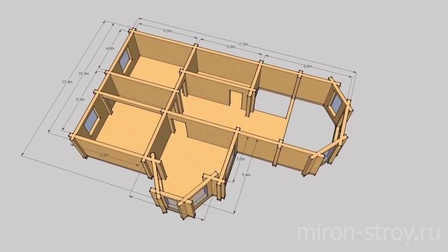 Проект - Дом и баня из оцилиндрованного бревна