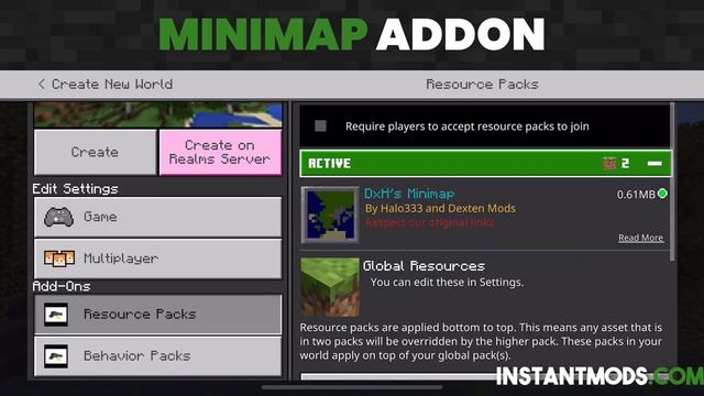 Minimap Addon For Minecraft PE/Bedrock/MCPE