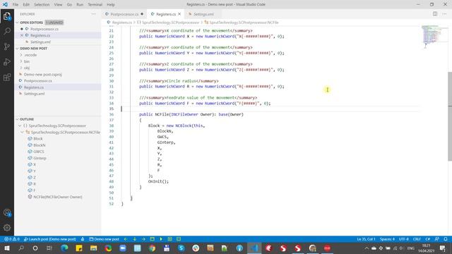 SprutCAM postprocessing based on .NET and VSCode