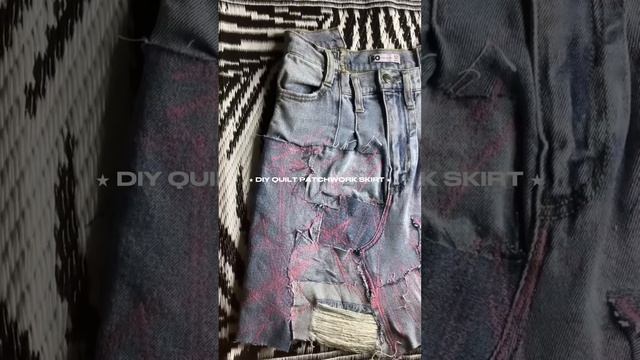DIY Quilt Patchwork Skirt ⭑ what should i make next? #sewigtutorial #distressedskirt #customskirt