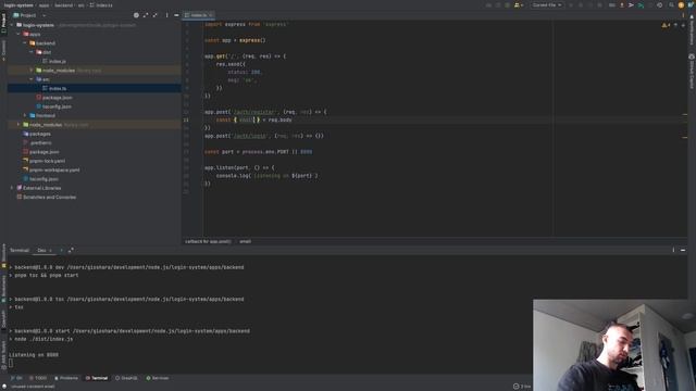 Building Login System using Monorepo Architecture (sharing types + dependencies)