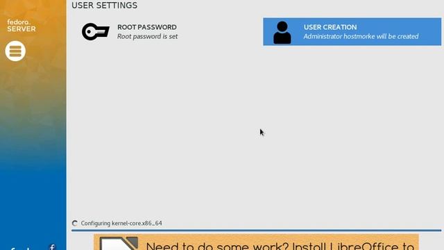 Installation Fedora 26 server with LXD