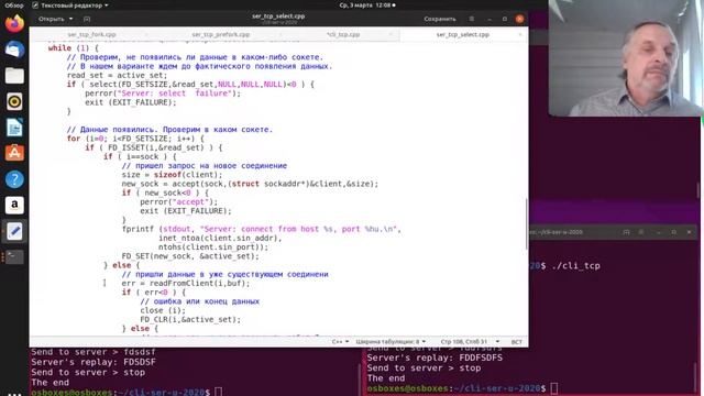 2 курс, 4 семестр, лекция 4. TCP сервер. Примеры select, poll, fork.