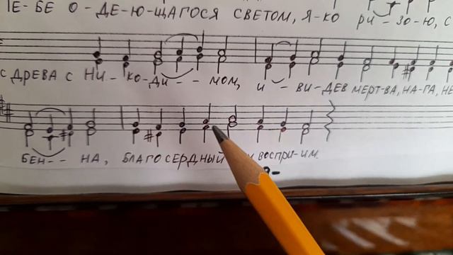 "Хвалите имя Господне". Учебное пособие по сольфеджио. Раздел 2 - гармоническое двухголосие,  №107.