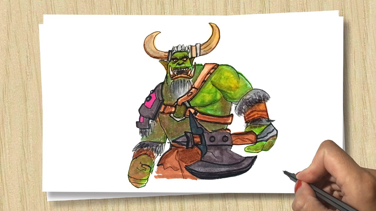 Как нарисовать Орка Дуротана Варкрафт_ Drawing  Durotan from Warcraft