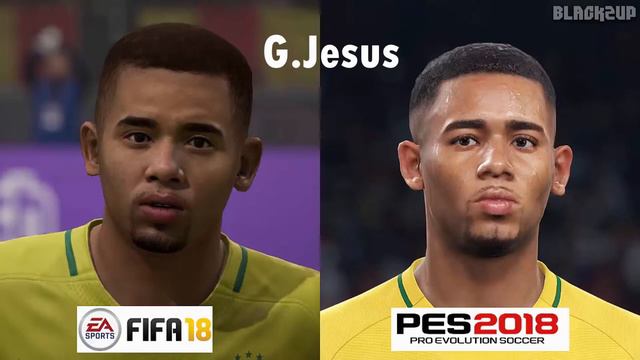 FIFA 18 vs PES 2018 Brazil&Germany Players Faces Comparison