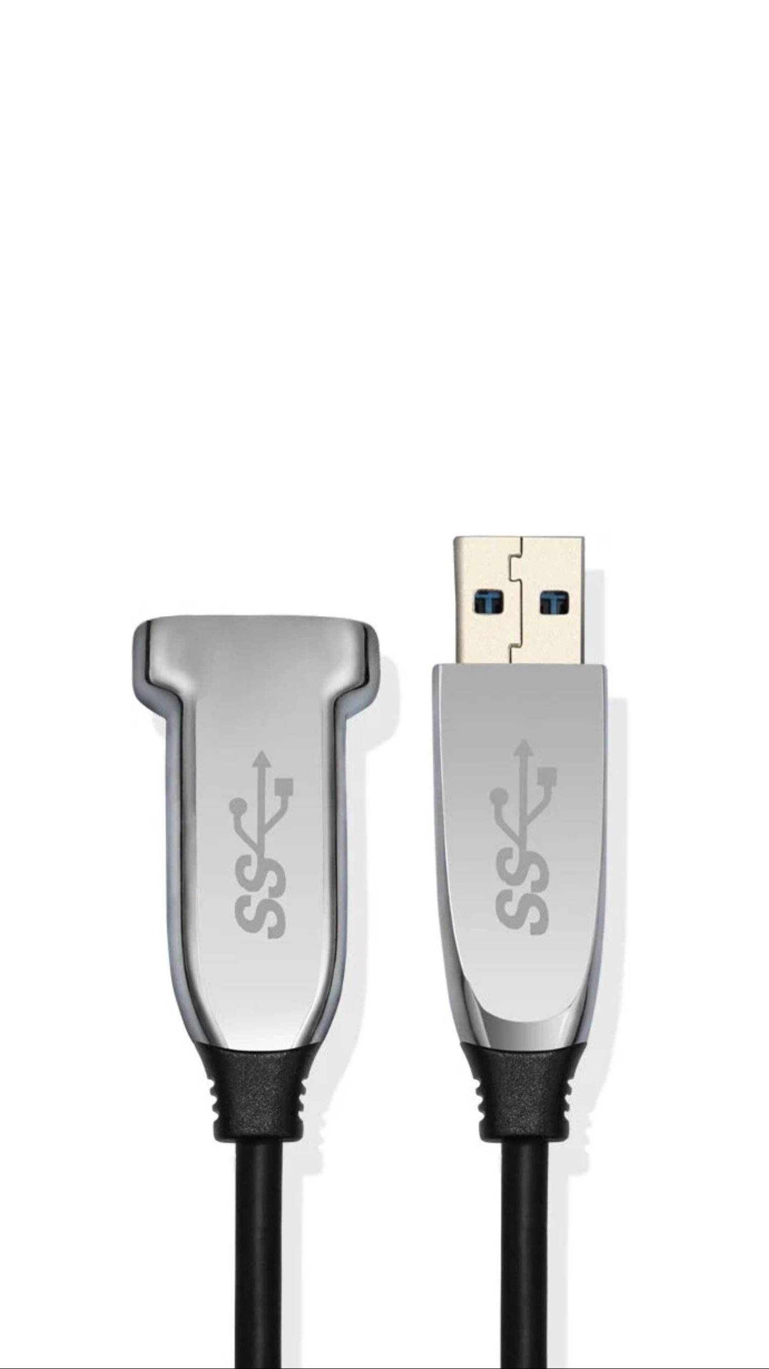 Кабель TUBON USB AM - USB AF 3.0 Оптический Optical Fiber 5Gbps OUU01