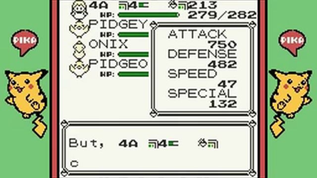 Request: Showcase of the glitch Pokémon 4 4 (hex:BF) in Yellow