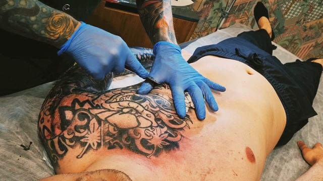 sotebori sleeve in progress all by hand tetování japonské  японская татуировка