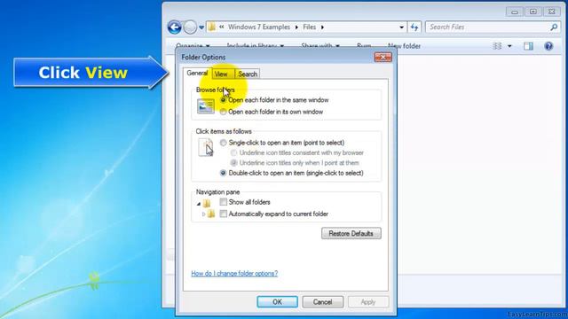 How to hide file name extensions in windows 7
