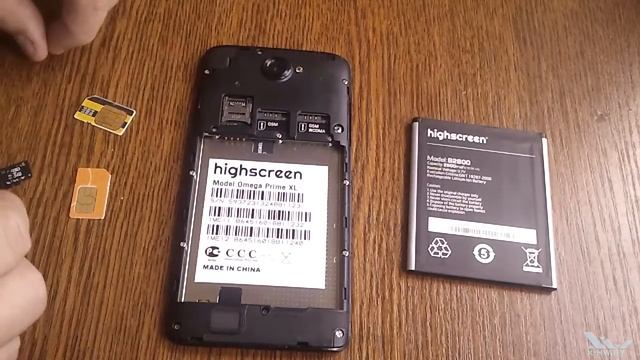 Как вставить SIM-карту в Highscreen Omega Prime XL X-HW.BY