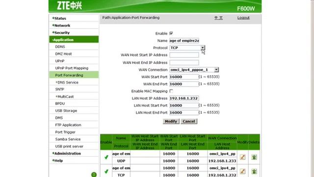 Fix Voobly Port Forwarding Issue Router GPON ZTE F600w