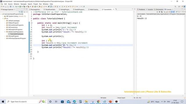 i vs i java  post increment and pre increment in java