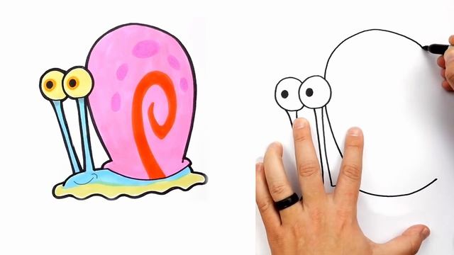 Как нарисовать Улитку Гэри из мультика про Губку Боба  учимся рисовать улитку