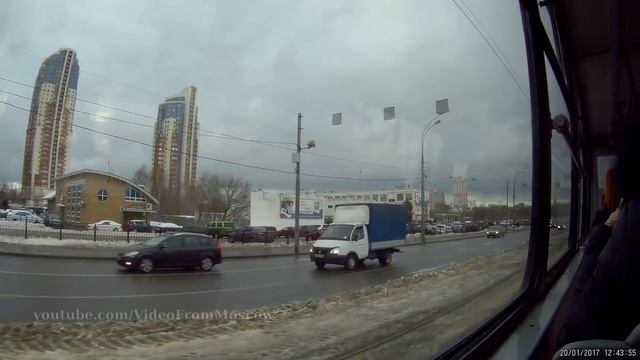 Трамвай 10 улица Кулакова - метро Щукинская  2017