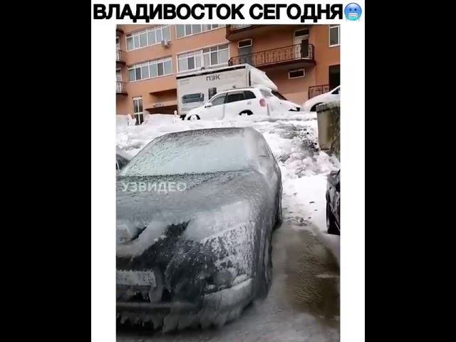 Снег и мороз во Владивостоке
