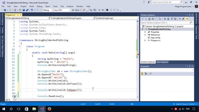Using StringBuilder and ToString