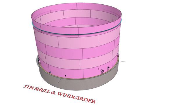 API 650, Conical roof storage tank erection sequence conventional method, Sketch