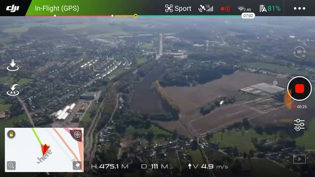 Vue pilote 500 m altitude