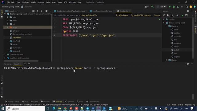 spring boot  application with docker | how to run Spring boot app in docker