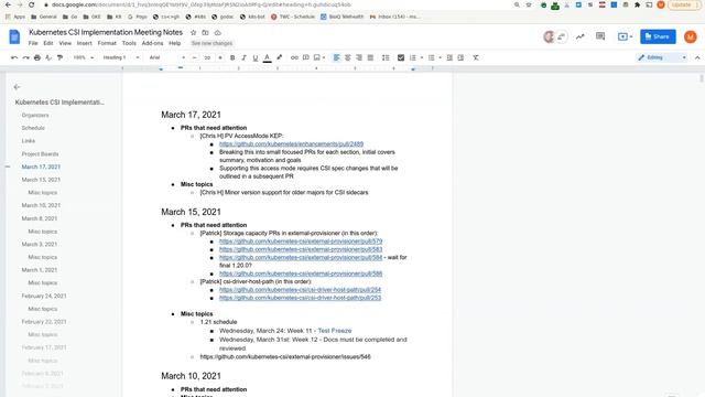 Kubernetes SIG Storage - CSI Implementation Workgroup 20210317