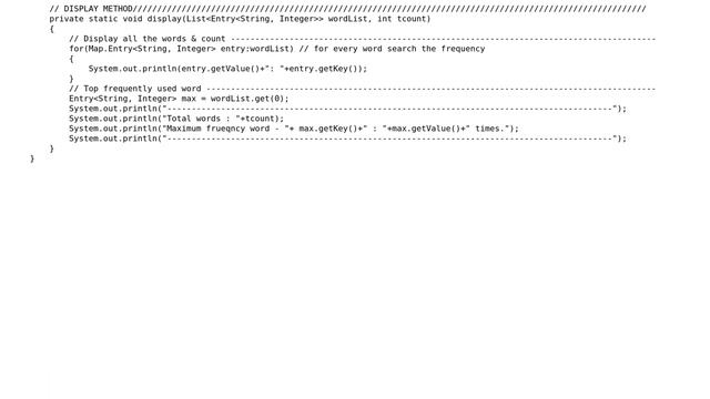 Efficient top k words using MultiMap (Google Guava ext lib JAR)
