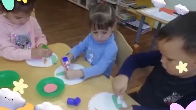 Аппликация "Овощи на тарелке". Воспитатель Анфимиади Татьяна Николаевна.