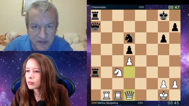 Какой он хитрый!!!///9 партия///Двойное комментирование No93///@Marina_Chess VS @Chessmaste.