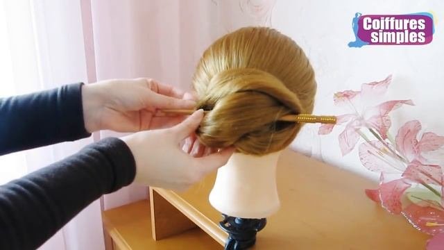 6 Chinese Hair Bun Tutorial | Easy Hairstyle With Bun Stick | Chignon avec un pic/crayon