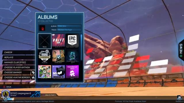 How to equipped a anthem in rocket league